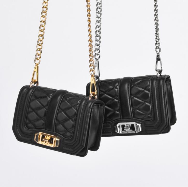 Idolra Classical Rhomboids Mini Size Gold Chain Shoulder Handbag
