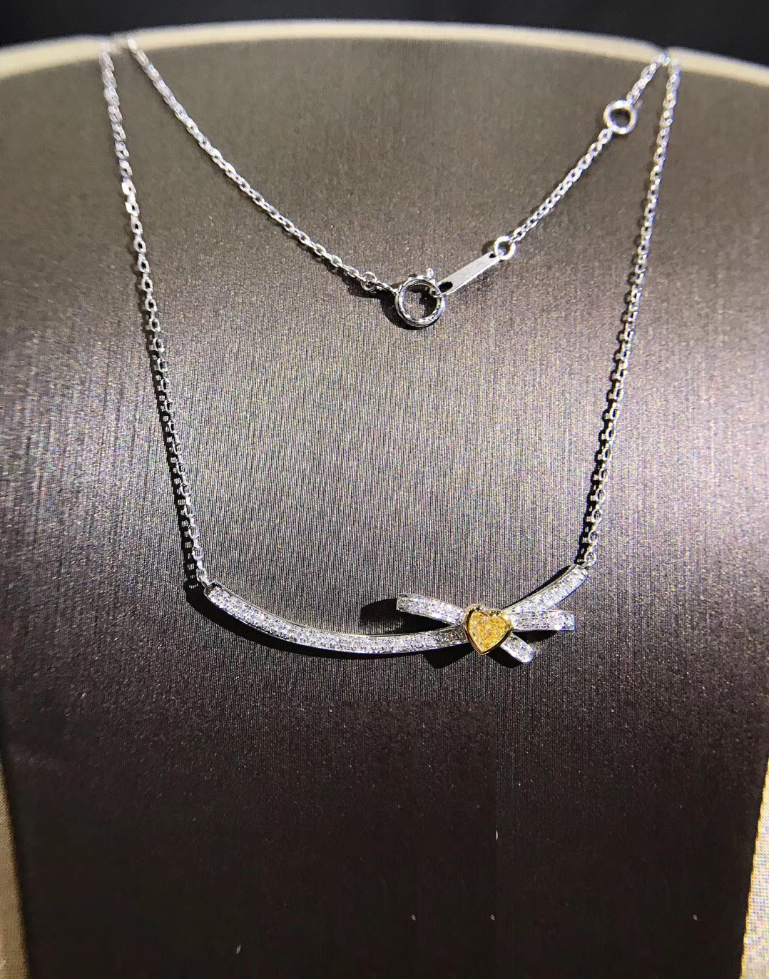 A00013 Elegant Diamond Necklace in White Gold
