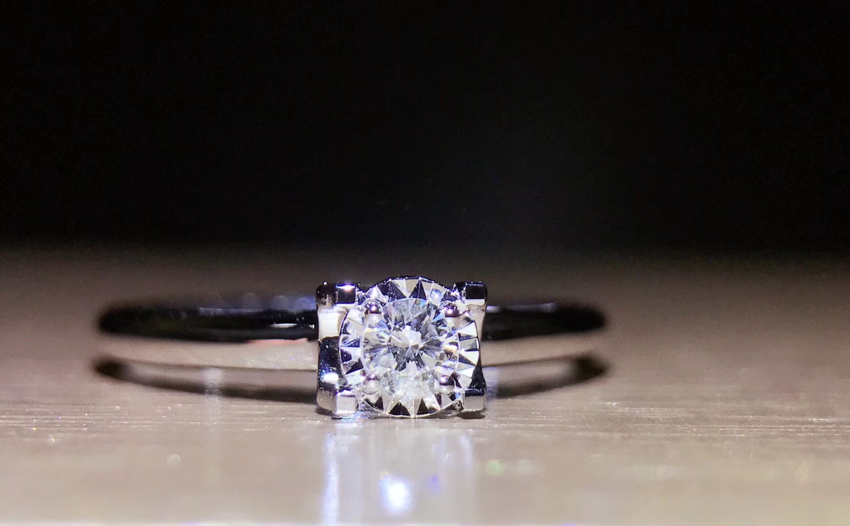 KS3500D Engagement Diamond Ring in 18k White Gold