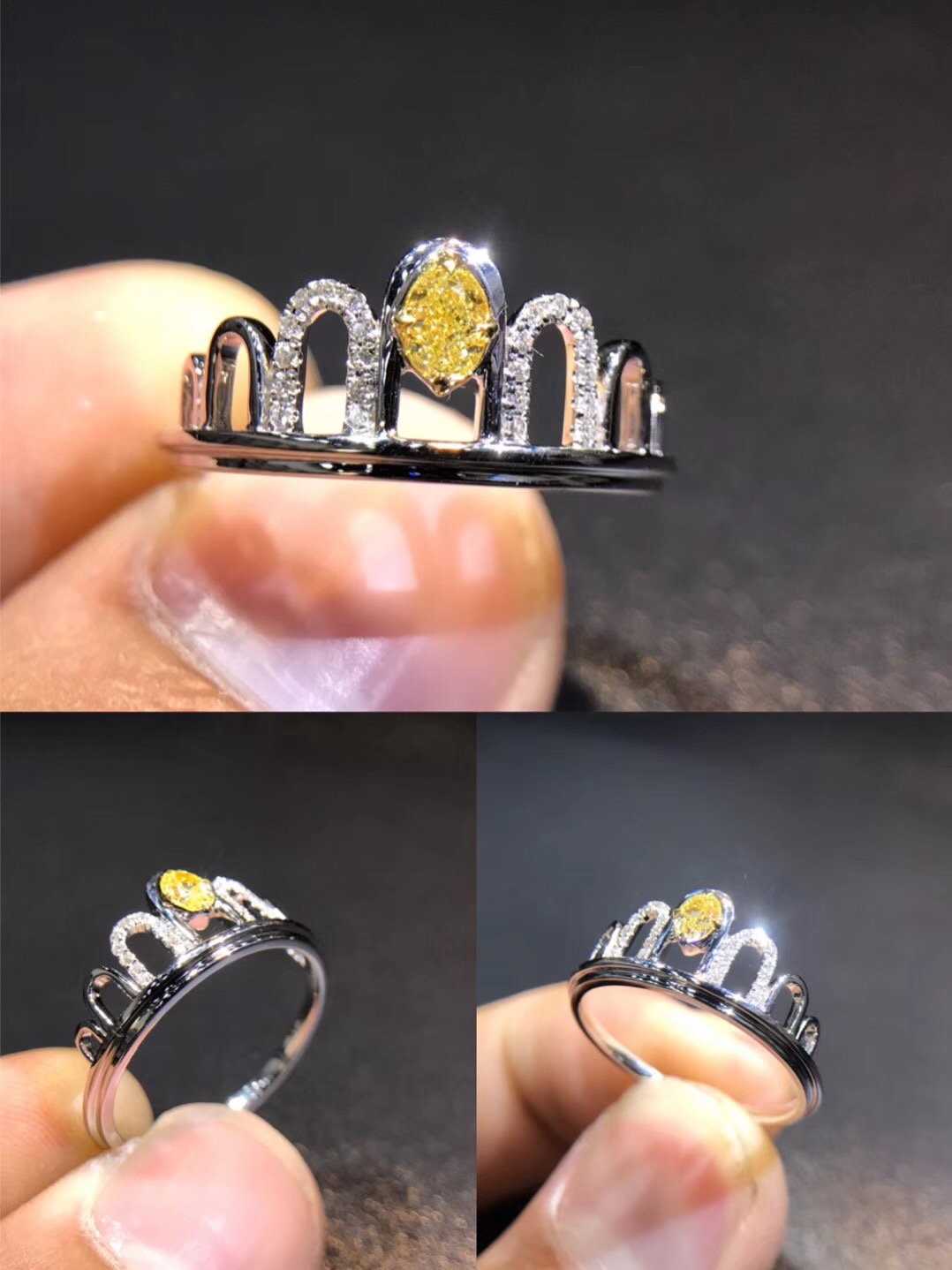 RW01091-18 Gorgeous Crown Diamond Rings