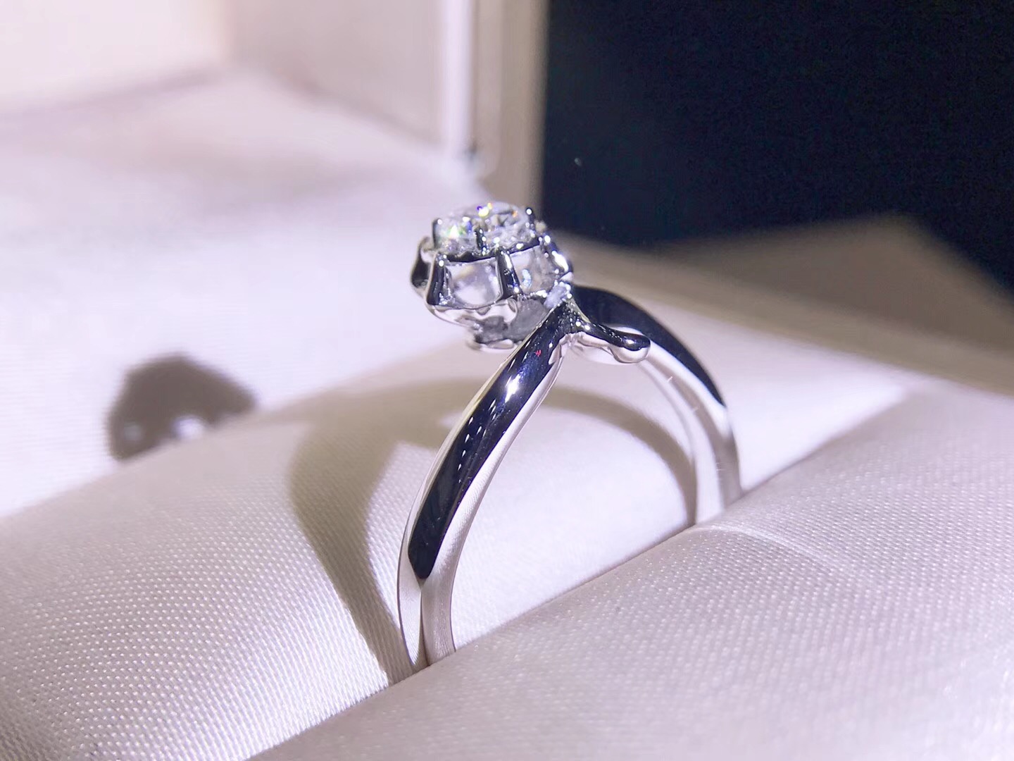 RW02068-2 Engagement Diamond Ring in 18k White Gold