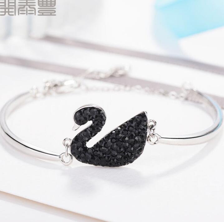 Idolra Jewelry S925 Blck Swan With 3A Zircon Bracelet