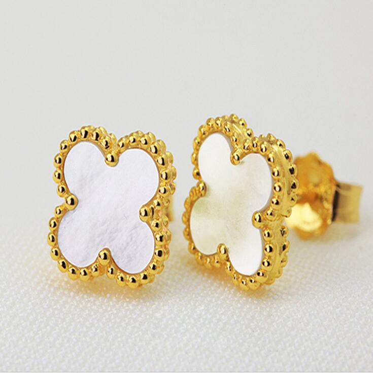 Idolra Jewelry S925 Silver Lucky Clover With 3A Zircon Earring
