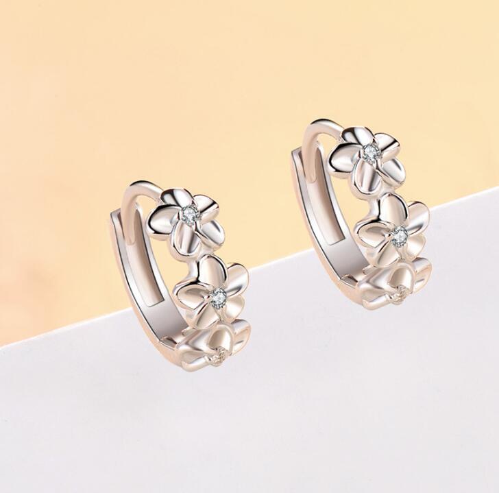 Idolra Jewelry S925 Silver Flower type With 3A Zircon Earring