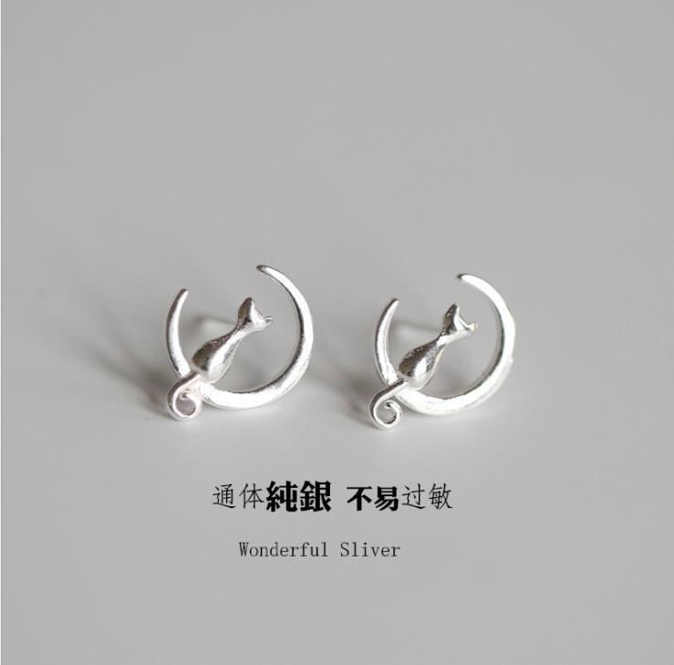 Idolra Jewelry S925 Silver Kawaii Cat Earring [E025]