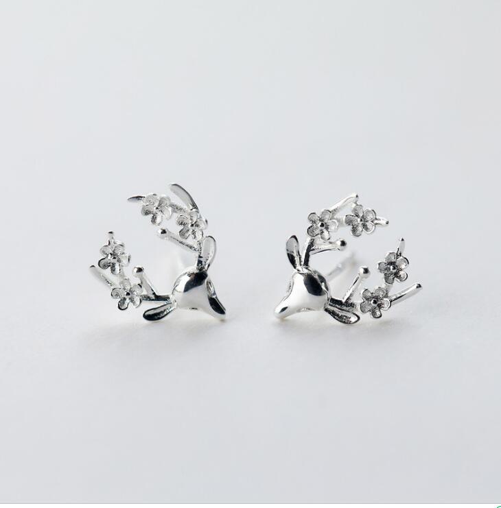 Idolra Jewelry S925 Silver Plum Blossom Earring