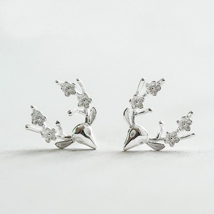 Idolra Jewelry S925 Silver Plum Blossom Earring