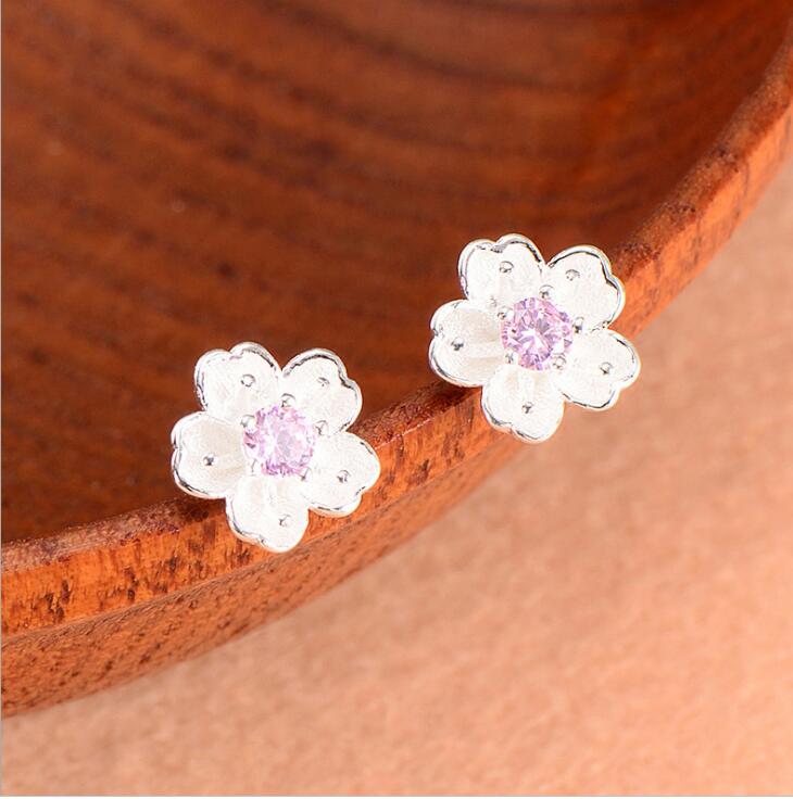 Idolra Jewelry S925 Silver Flower Type With 3A Zircon Earring