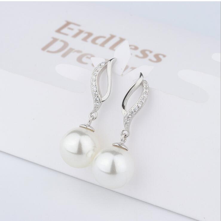 Idolra Jewelry S925 Silver Pearl With 3A Zircon Earring
