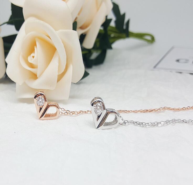 Idolra Jewelry S925 Silve Heart-Lock with 3A Zircon Necklace