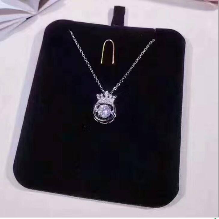 Idolra Jewelry S925 Silver Crown Necklace with 3A Zircon Necklace