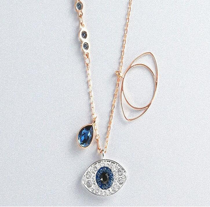 Idolra Jewelry S925 Silve Evil Eye Necklace with 3A Zircon Necklace