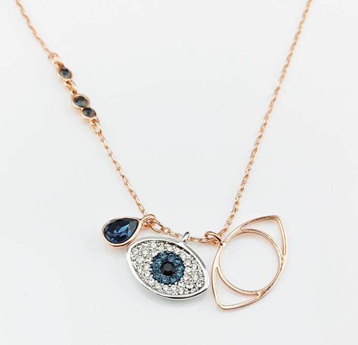 Idolra Jewelry S925 Silve Evil Eye Necklace with 3A Zircon Necklace