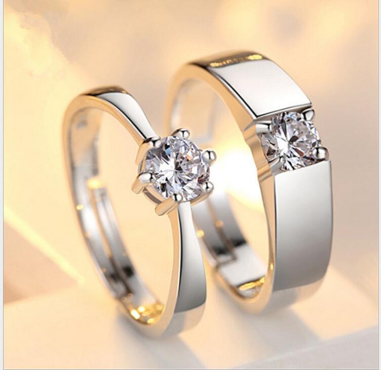 Idolra Jewelry S925 Silver Couple Ring With 3A Zircon Ring