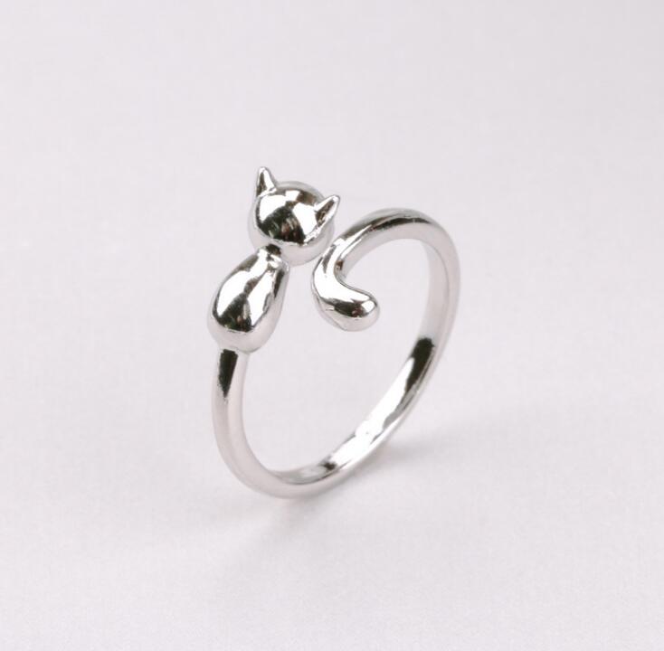 Idolra Jewelry S925 Silver Lovely Cat Ring
