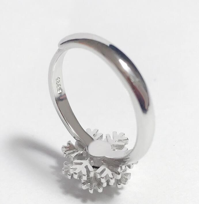 Idolra Jewelry S925 Silver snowflake with 3A Zircon Ring