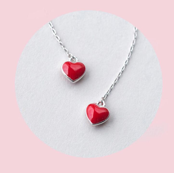 Idolra Jewelry S925 Silver Heart-shaped Tassels with 3A Zircon Earring