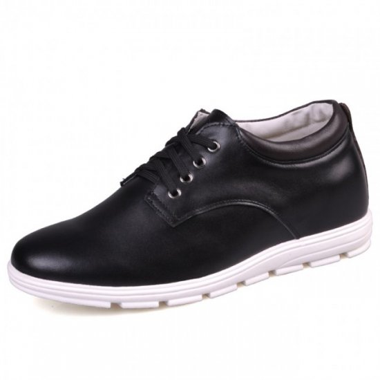 Casual 2.36Inches/6CM Black Hidden Height Increasing Shoes 