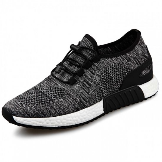 Breathable Hidden 2.4Inches/6CM Grey Lift Running Sneakers Shoes