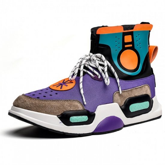 3.2Inches/8CM Purple Height Street Hip Hop Sneakers High Top Board Shoes