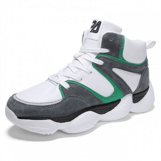 3.15Inches/8CM White-Grey Height Increasing Basketball Elevator Sports Shoes