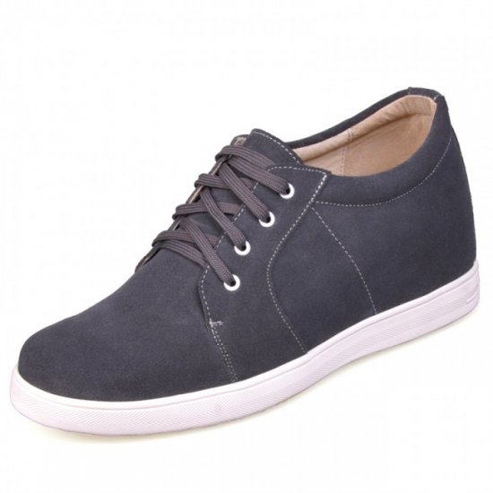Fashion 2.75Inches/7CM Heighten Grey Suede Elevator Shoes