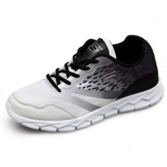 Ultralight 2.6Inches/6.5CM Height Increasing White Sneakers Elevator Walking Shoes