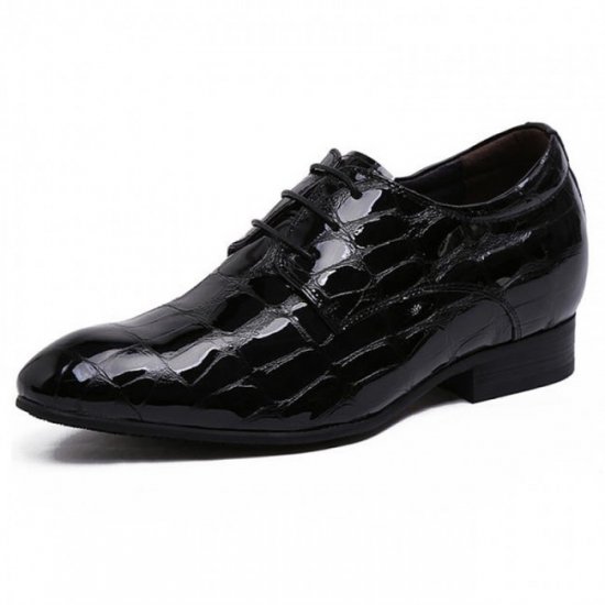 3.2Inches/8CM Black British Patent Leather Height Business Shoes
