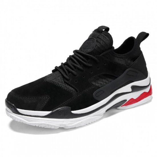 Lightweight 2.4Inches/6CM Black Elevator Flying Sneakers Shoes