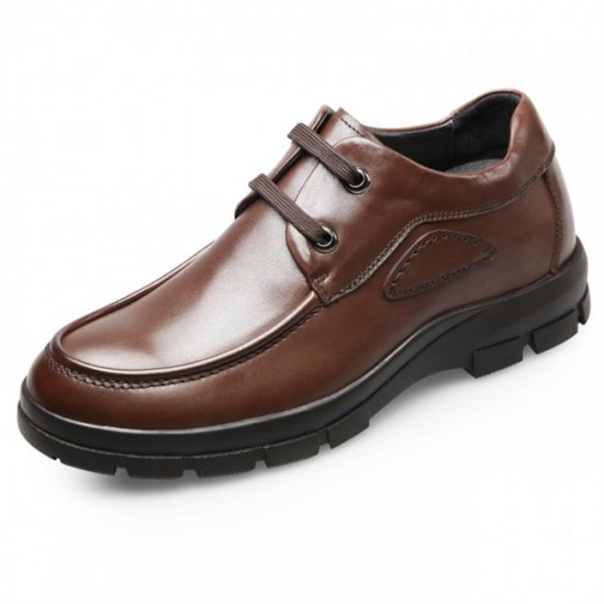 Quality Casual 2.6Inches/6.5CM Brown Elevated Business Shoes