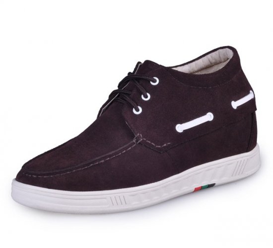Men 2.75Inches/7CM Brown Height Increasing Casual Shoes