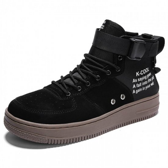Hidde Heel 2.8Inches/7CM Black High Cut Sneakers Skate Elevator Shoes