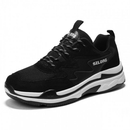 Performance 2.8Inches/7CM Black Elevator Walking Shoes Casual Sneakers