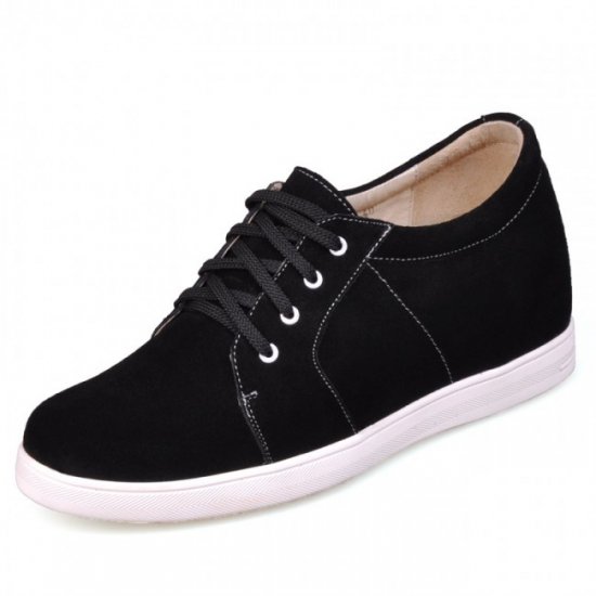 2.75Inches/7CM Black Wool Lining Increase Height Shoes
