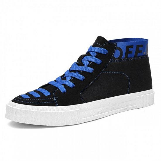 High Top Hidden Lifts 2.8Inches/7CM Blue Canvas Plimsolls Elevator Sneakers