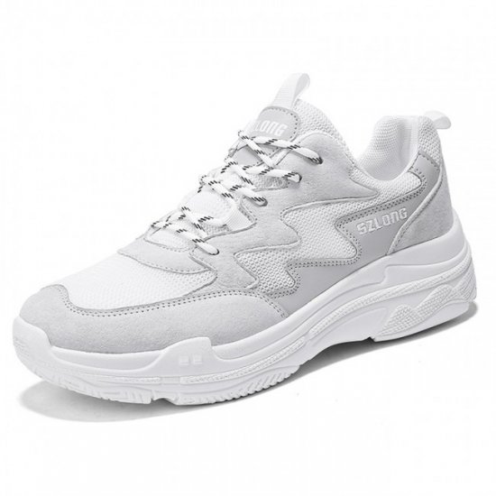 Performance 2.8Inches/7CM White Elevator Walking Shoes Casual Sneakers