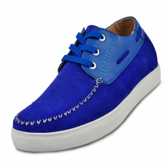 Men Height 2.36Inches/6CM Blue Casual Elevator Shoes