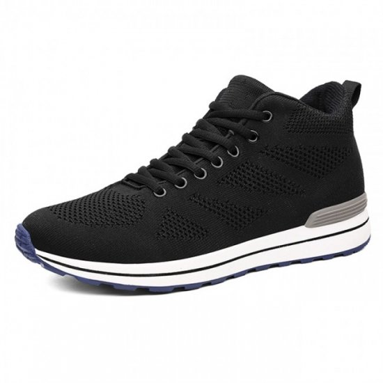 Breathable 2.8Inches/7CM Black Elevator Sneakers Height Increasing Mesh Shoes
