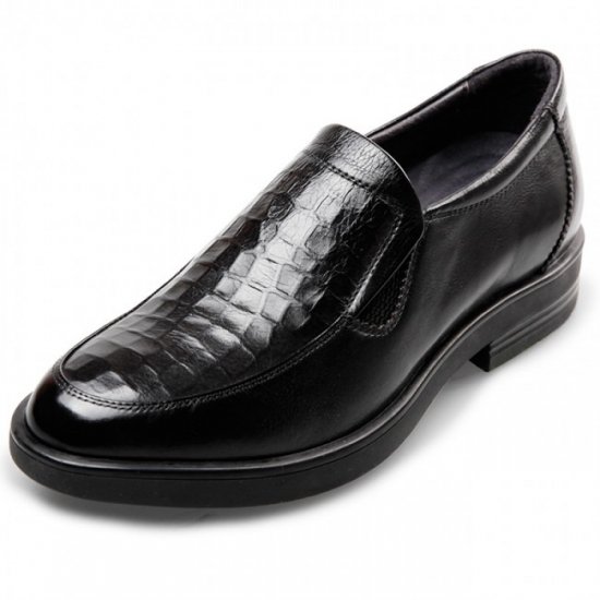2.4Inches/6CM Hidden Heel Black Formal Loafers Wedding Bridegroom Elevator Elevator Shoes [SH1104]