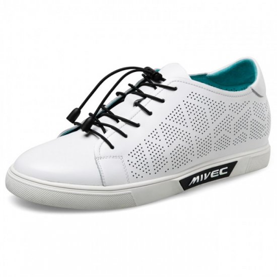 Breathable 2.4Inches/6CM White Height Increasing Skate Shoes