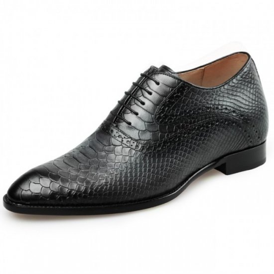 Crafted 2.6Inches/6.5CM Height Increasing Python Wedding Boutique Oxfords Shoes [SH1108]