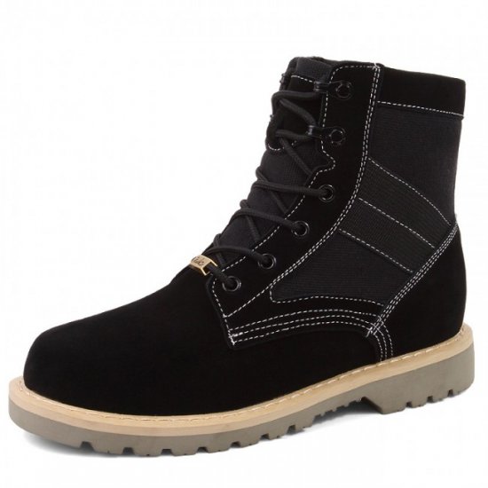 Casual 3.2Inches/8CM Black Elevator Working Martin Boots