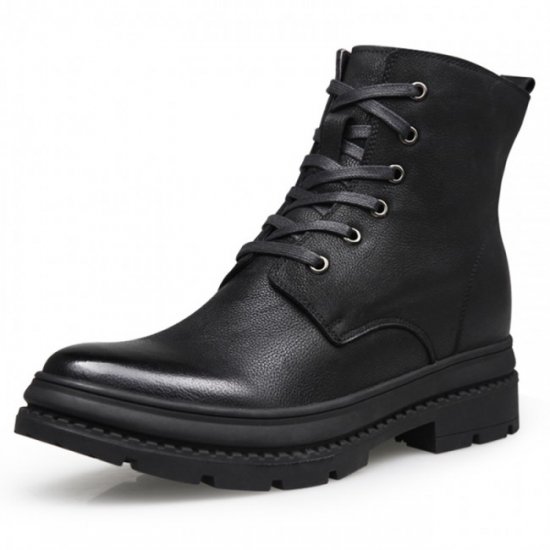 Modern 2.8Inches/7CM Elevator Woolen Side Zip Army Boots Military Combat Shoes