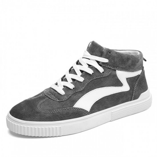 Fashion 2.8Inches/7CM Gray Street High Top Elevator Trainers Skate Shoes