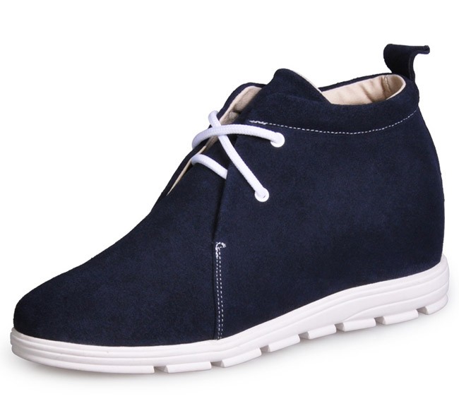 Casual 2.56Inches/6.5CM Dark Blue Elevator Increasing Height Shoes