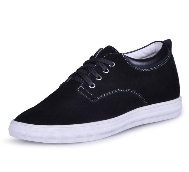 Men 2.36Inches/6CM Black Elevator Grow Taller Casual Shoes
