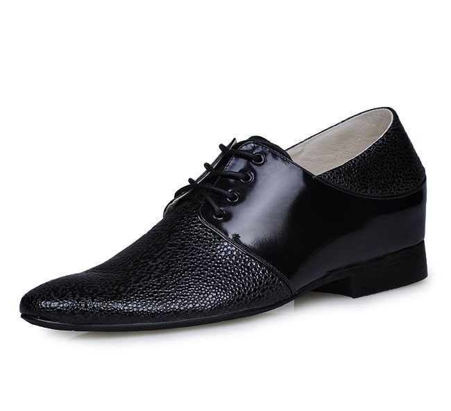 Men 2.36Inches/6CM Taller Black Increase Height Dress Shoes