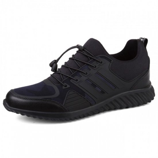 Hidden Heel 3.2Inches/8CM Blue Walking Shoes Slip On Sneakers