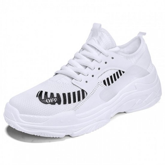 Casual Height Increasing 2.8Inches/7CM White Gym Elevator Running Shoes [SH377]