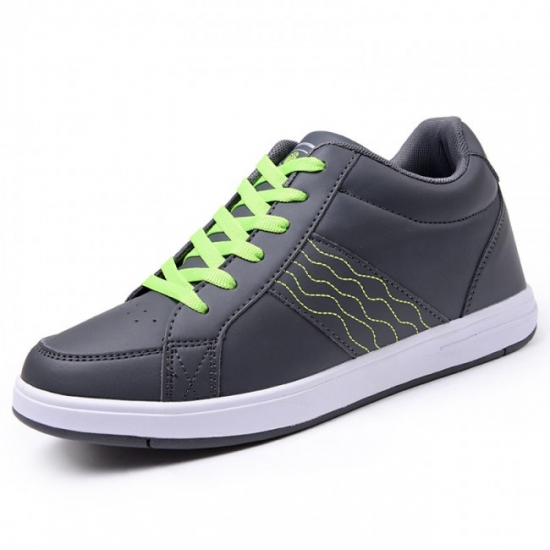 Comfortable 2.75Inches/7CM Grey Height Elevating Sneakers Walking Shoes